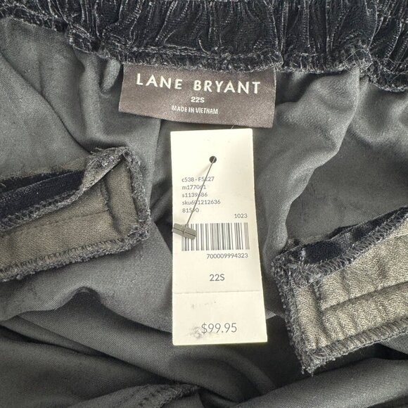 Lane Bryant NEW Black Velvet Pull On Wide Leg Pants Plus Size 22 Short Party - Picture 12 of 12